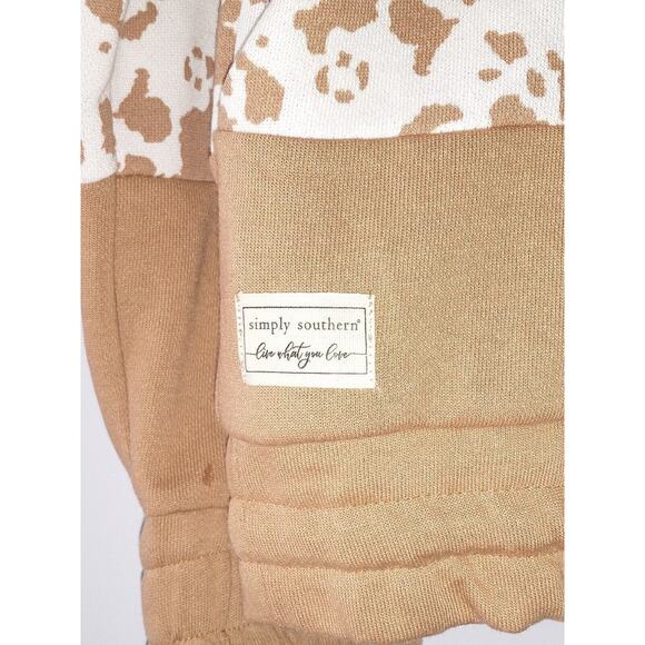 Simply Southern Women's 1/4 Zip Pullover Jacket Large Animal Print Snuggle Comfy - Picture 6 of 14